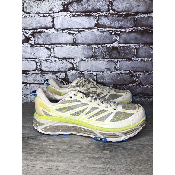 Hoka One Mafate Speed 2 Eggnog Gray Mesh Neon Yellow Running Men 14M US/49 1/3EU main image 4